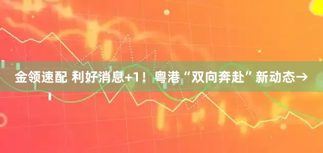 金領(lǐng)速配 利好消息+1！粵港“雙向奔赴”新動態(tài)→
